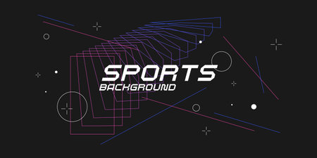 Sports poster. Abstract background with dynamic shapes. Vector template