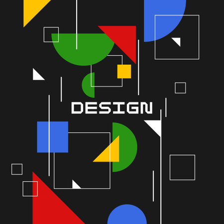 Modern geometric composition of various shapes. Illustration for design. Abstract background in the trend graphics.のイラスト素材