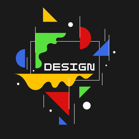 Modern geometric composition of various shapes. Illustration for design. Abstract background in the trend graphics.のイラスト素材