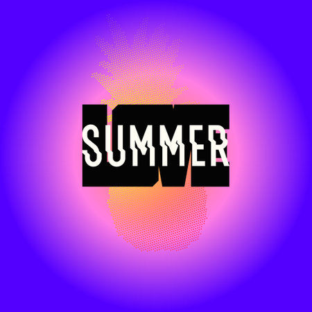 The inscription is Summer in a bright defiant style. Fashionable modern flashy design. Summer...