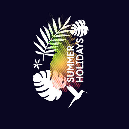 Vector graphics in a modern style with geometric elements. Summer poster.のイラスト素材