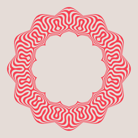 Symmetrical composition of wavy lines. Abstract element for design. Vector illustration. A pattern of deformed stripes.のイラスト素材
