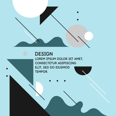 Abstract background with simple elements. An image with a composition of geometric elements and shapes.のイラスト素材