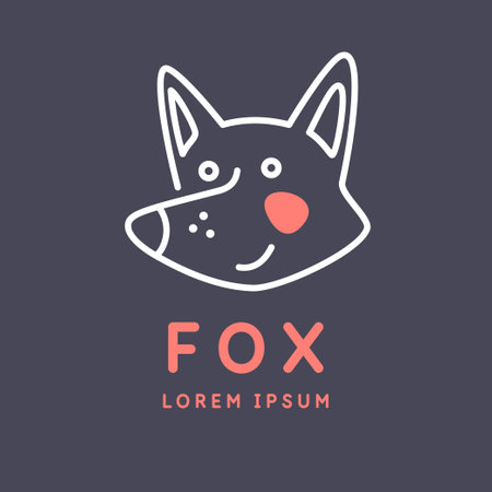 Minimalistic and stylish Fox drawing. Modern graphics. Vector illustration.のイラスト素材