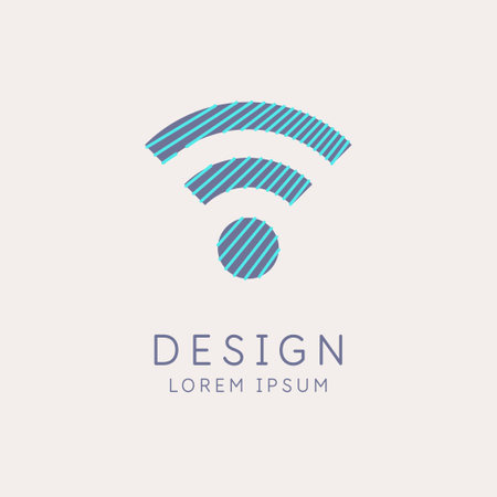 Wireless network sign on a light background.のイラスト素材