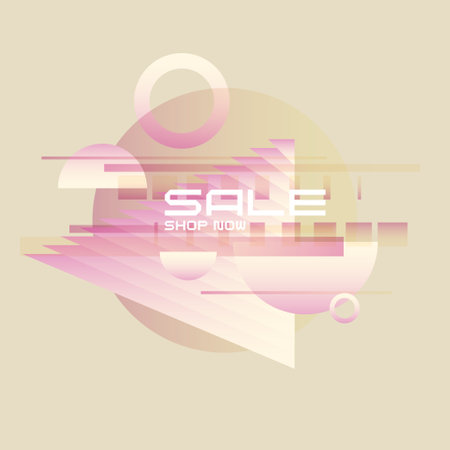 Poster sale. Bright abstract background with various geometric elements. A composition of various shapes.のイラスト素材