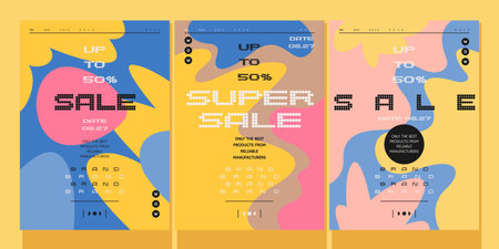 Original concept of the discount sale poster. Sale banner. A template for placing your information and text.のイラスト素材