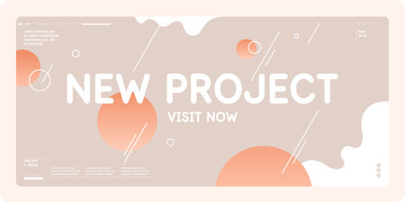 A modern poster in a fashionable geometric style. Abstract background with various elements. Vector graphics.のイラスト素材