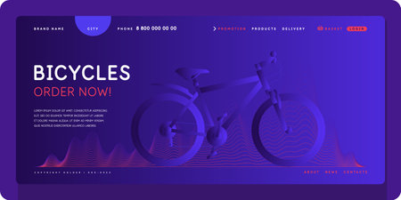 Sale of bicycles. The template of the Internet page. Graphic elements for design and creativity.のイラスト素材