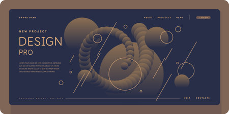 A template to use in your design. A composition of geometric shapes. Graphic elements for design and creativity.のイラスト素材