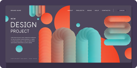 A template to use in your design. Template for text information. A composition of geometric shapes. Vector illustration. Graphic elements for design and creativity.のイラスト素材