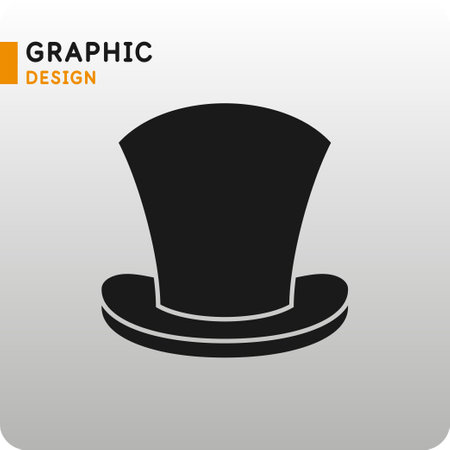 The image represents a Hat. Vector illustration in a simple style. Modern graphics. The wizard's cylinder icon. Image of a magician's headdress.のイラスト素材