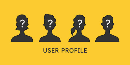 A conditional image of a person. A set of user avatars. The icons depict people. Isolated icon in the background. Modern vector illustration in a flat style. The silhouette of a human head.のイラスト素材