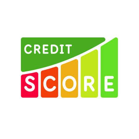 A scale for measuring the level of a credit score. Indicator with a scale of divisions. Indicator for measuring the level of creditworthiness of the borrower. Isolated vector element.のイラスト素材
