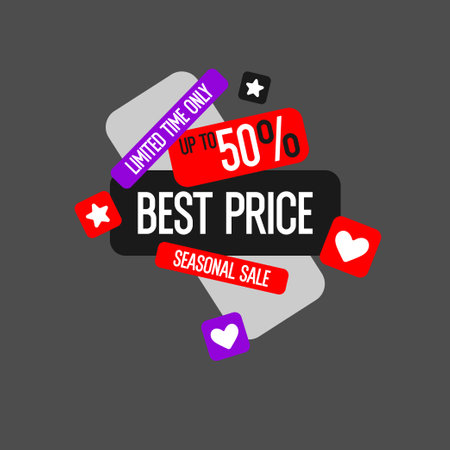 An image to advertise the sale. Sticker for advertising discounts. Vector graphics in a modern style.のイラスト素材