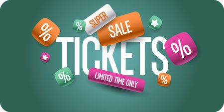 Poster sale of tickets. Modern vector graphics. Vector illustrationのイラスト素材