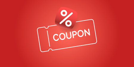 An image to advertise the sale. A poster for advertising discounts. Vector graphics in a modern style. Coupon and bonuses when purchasing an item or registering in the store.のイラスト素材