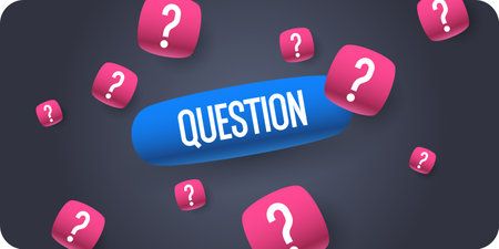 Help in solving the problem. A poster with question marks. A question that needs an answer. Elements for transmitting information. Modern graphics for design.のイラスト素材