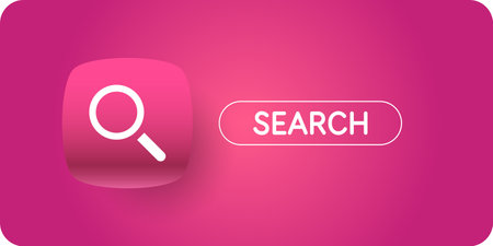 A poster with a search bar. Search for useful information on request. Vector graphics in a modern style. Design elements for creativity.のイラスト素材