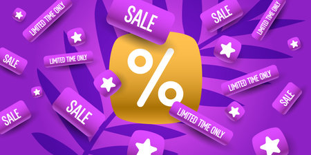 An image to advertise the sale. Poster for advertising discounts. Vector graphics in a modern style.のイラスト素材