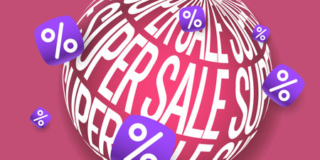 An image to advertise the sale. Poster for advertising discounts. Vector graphics in a modern style.のイラスト素材