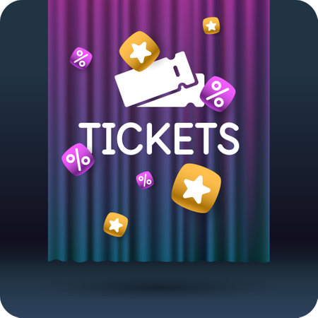 Poster sale of tickets. Modern vector graphics. Vector illustrationのイラスト素材