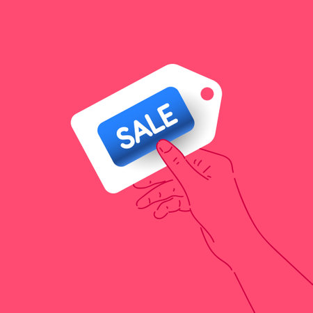 An image to advertise the sale. Poster for advertising discounts. Vector graphics in a modern style.のイラスト素材