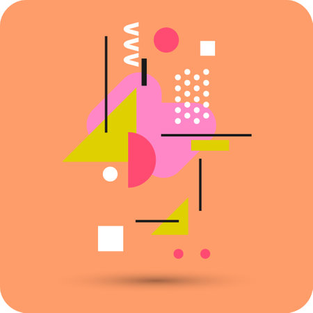Modern geometric composition of various shapes. Illustration for design. Abstract background in the trend chart. A stylish template for further creativity.のイラスト素材