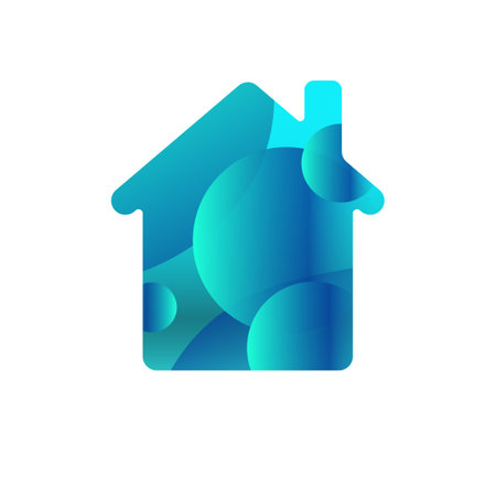 Smart home emblem for digital technologies. Vector illustration. A template for your designのイラスト素材
