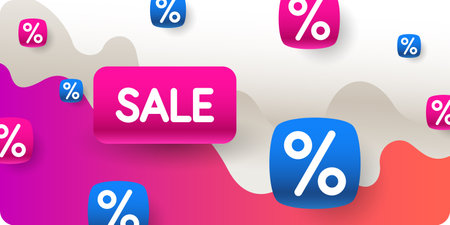 An image to advertise the sale. Poster for advertising discounts. Vector graphics in a modern style.のイラスト素材