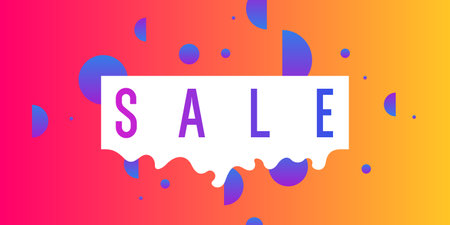 The inscription Sale on the poster. An abstract background for further design. An illustration with geometric objects and shapes. A banner for the sale of goods in the store.のイラスト素材