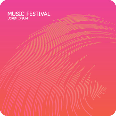 Abstract element with dynamic lines. Vector illustration in flat minimalistic style. A simple and stylish poster for a music festival or album.のイラスト素材