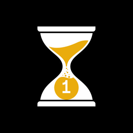 A silhouette image of an hourglass. A sign of time and money. Vector illustration.