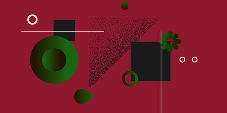 Modern geometric composition of various shapes. Illustration for design. Abstract background in the...