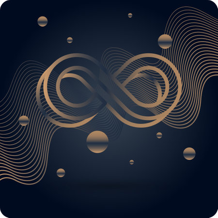 Bright attractive abstract background with graphic elements. A composition of shapes and color spots. A blank for creativity.のイラスト素材