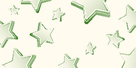 Halftone background. An illustration of round particles. The dots form images. Vector graphics. Green stars on a soft background.のイラスト素材