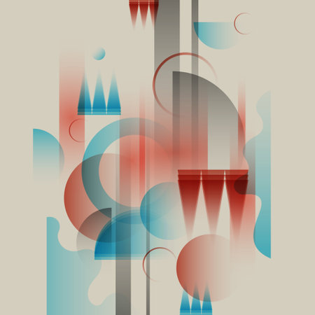 Abstract background with bright transparent shapes. Composition and different shapes.のイラスト素材