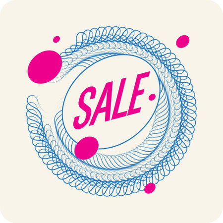 A simple and effective banner with the inscription Sale. An abstract composition of geometric shapes.のイラスト素材