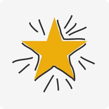 The images of the star are specially drawn in the form of doodles. Drawing with a computer mouse.のイラスト素材