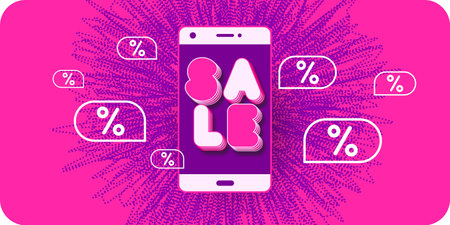 An image to advertise the sale. Poster for advertising discounts. Vector graphics in a modern style.のイラスト素材