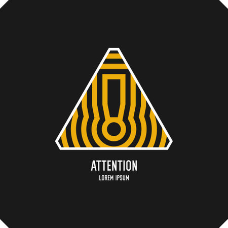 A warning sign, and icon. Informational poster for the site. Vector illustration.のイラスト素材