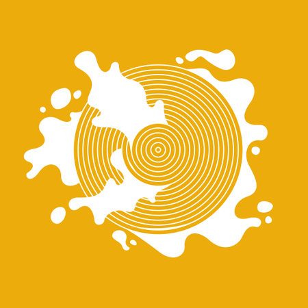 Poster of the Vinyl record. Vector illustration music on dark background. Simple and stylish graphics.のイラスト素材