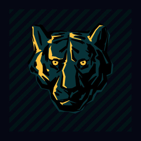 The head of a wild animal on a dark background. Vector drawing of a tiger's head. Isolated illustration on the background.のイラスト素材
