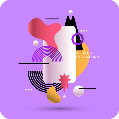 Background with abstract shapes. A template for design and creativity. The composition of the figures. The illustration is in a modern style, simple and concise design.のイラスト素材