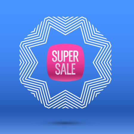 A beautiful and stylish poster to attract the attention of customers to the sale. Abstract shapes on the background. An illustration with graphic elements in a modern style. Advertising for the store.のイラスト素材