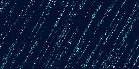 Bright vector illustration of magic sparkling shiny particles and lines on dark background.のイラスト素材