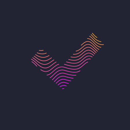 The picture shows a check mark confirming the selection. Simple and stylish illustration.のイラスト素材