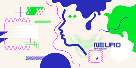 Modern geometric composition of various shapes. Illustration for design. Background in the trend chart.のイラスト素材