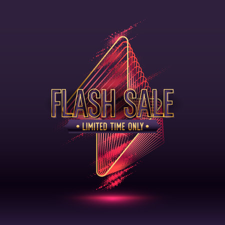 Original Flash sale poster for discount. Summer background. Modern design. Vector illustrationのイラスト素材