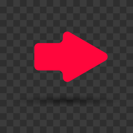 Navigation arrow. An arrow indicating the direction. A simple icon. A simple symbol for the design. Vector element.のイラスト素材